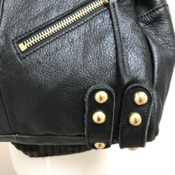 Linea Pelle Gold Stud Leather Bag - Picture 5 of 10